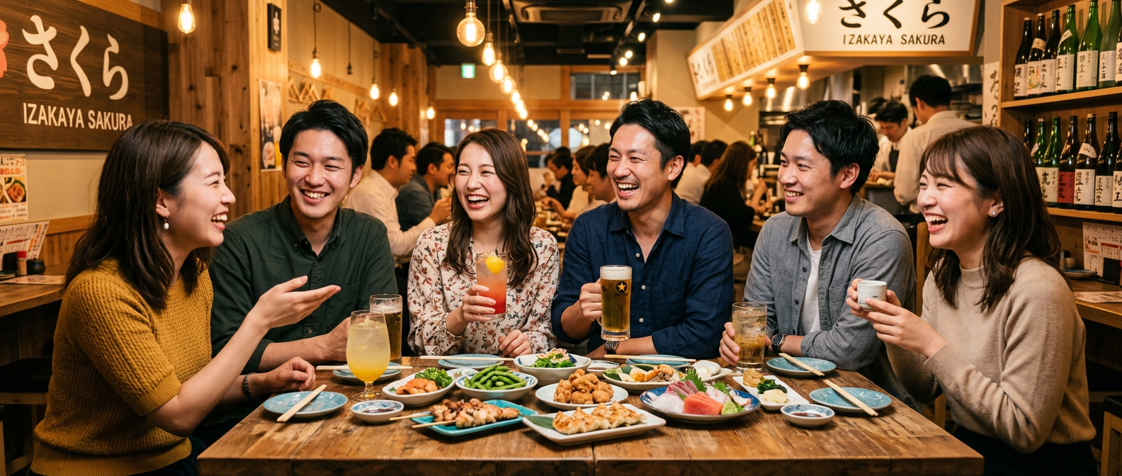 Buzz comのイベント風景 - みんなで楽しく食事をしている様子