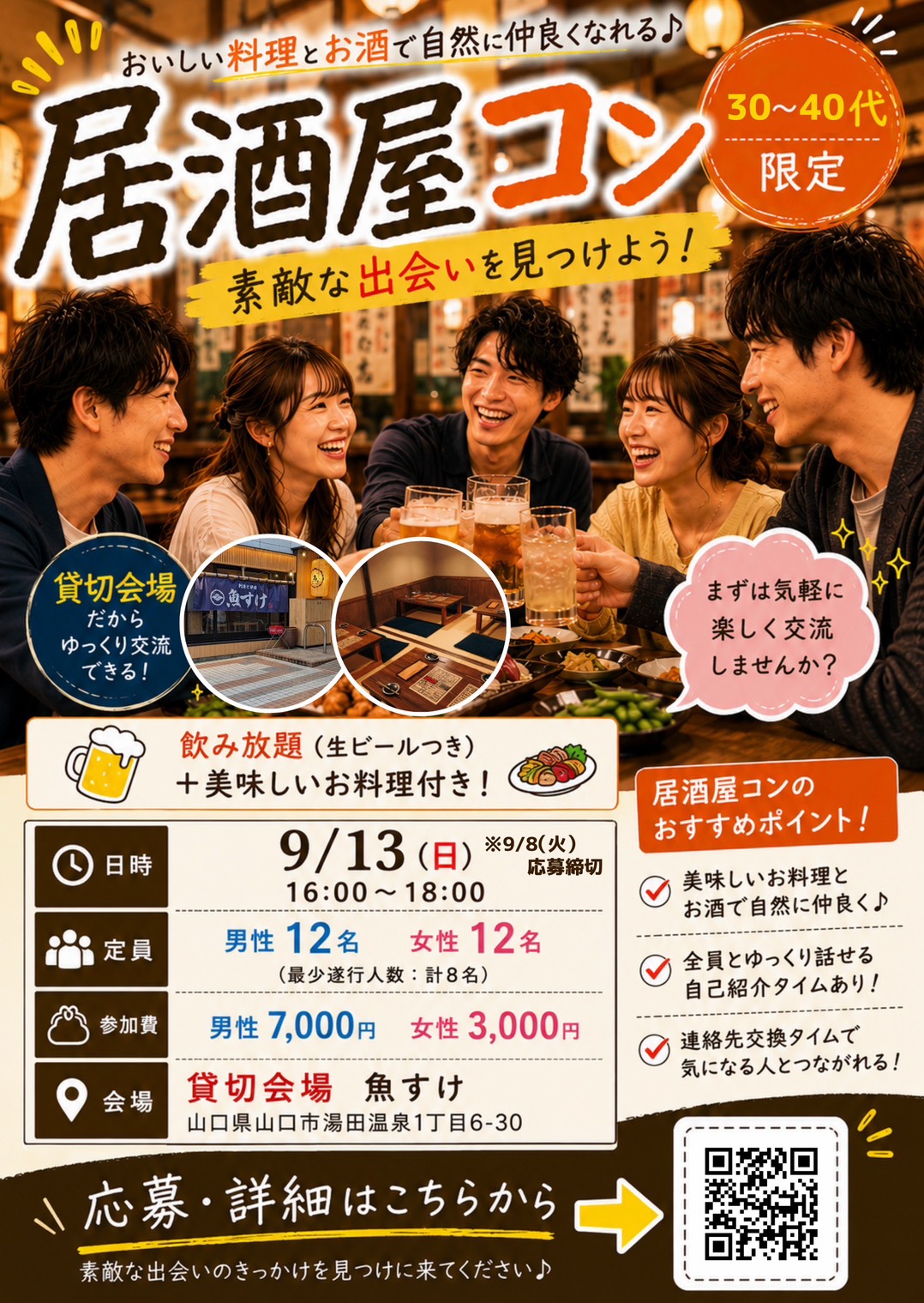 居酒屋コン in 魚すけ ポスター
